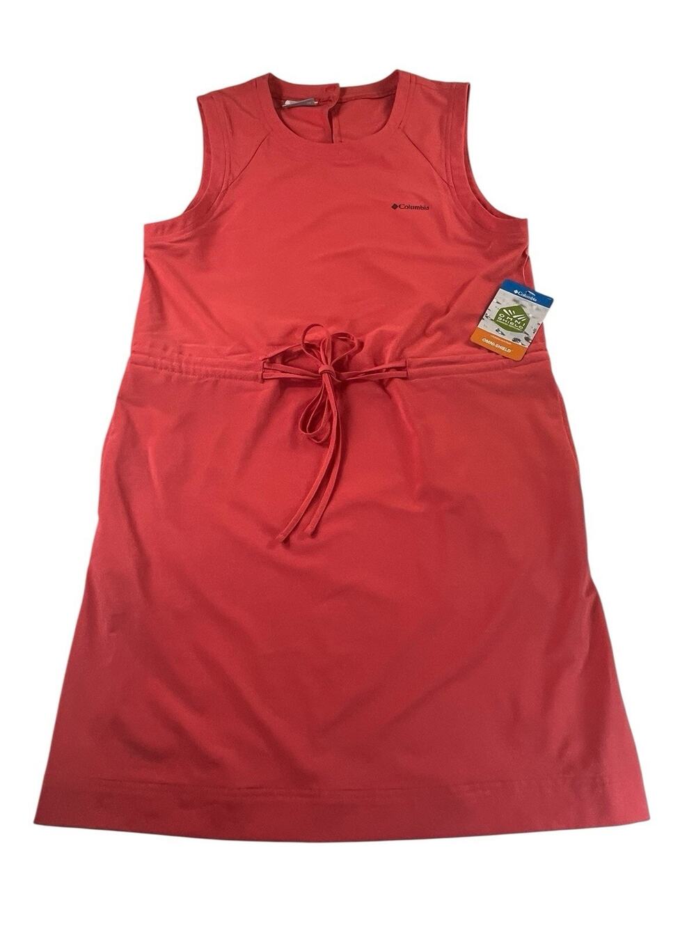 Columbia Women’s XS Bogata Bay Dress Coral Pink Omni Shield Sleeveless NEW